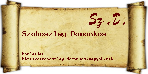 Szoboszlay Domonkos névjegykártya